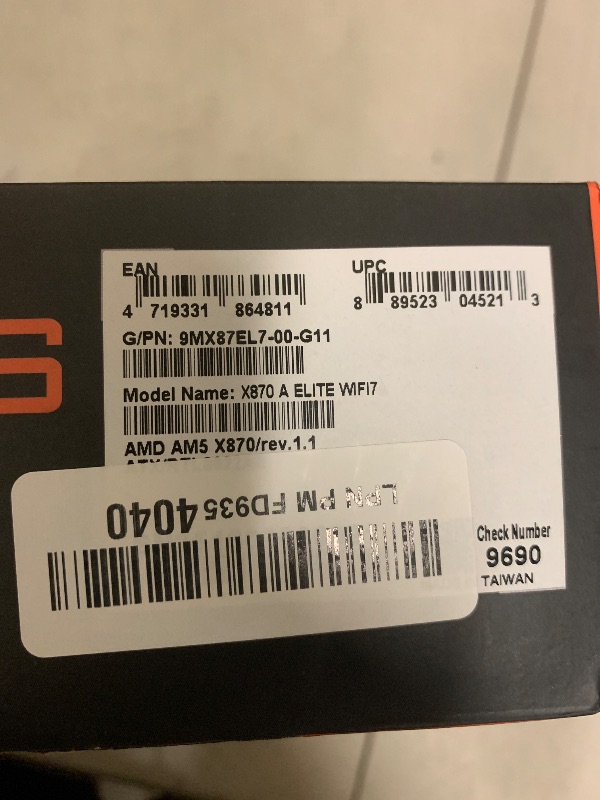Photo 1 of GIGABYTE X870 AORUS Elite WIFI7 Motherboard
