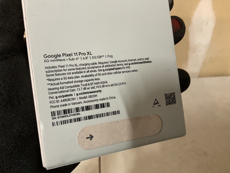 Photo 1 of Google Pixel 11 Pro XL - Unlocked Smartphone, Gemini - 512 GB - Fog
