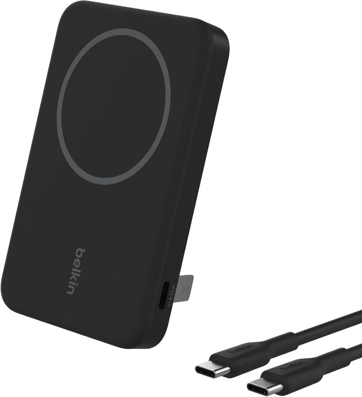 Photo 1 of SEE NOTES AND PICTURES................................Belkin 5000mAh 15W Qi2 MagSafe Power Bank with Kickstand