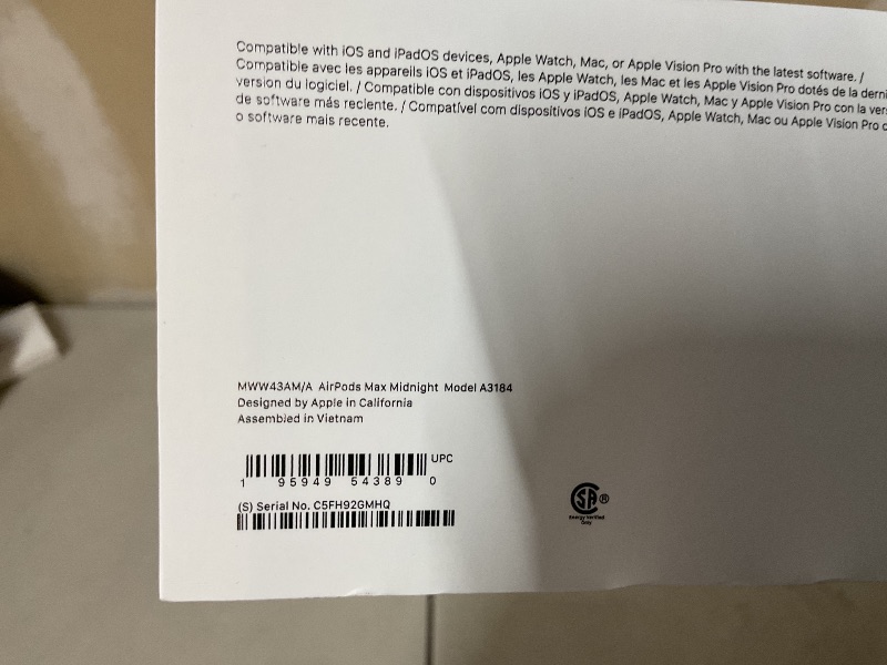 Photo 1 of Apple AirPods Max Wireless Over-Ear Headphones, Pro-Level Active Noise Cancellation, Transparency Mode, Personalized Spatial Audio, USB-C Charging, Bluetooth Headphones for iPhone - Midnight