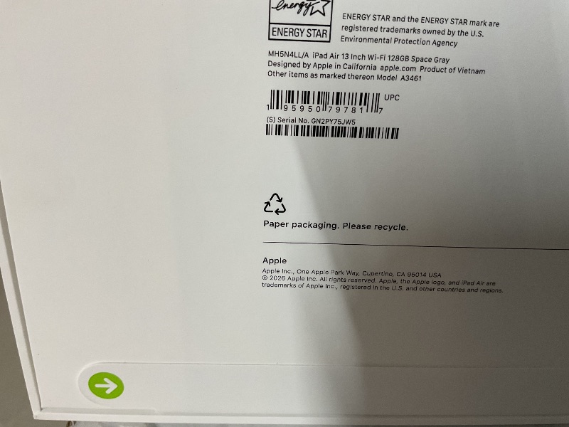 View 3 of Apple iPad Air 13-inch (M4): Liquid Retina Display, 128GB, 12MP Front/Back Camera, Wi-Fi 7 with Apple N1, Touch ID, All-Day Battery Life — Space Gray