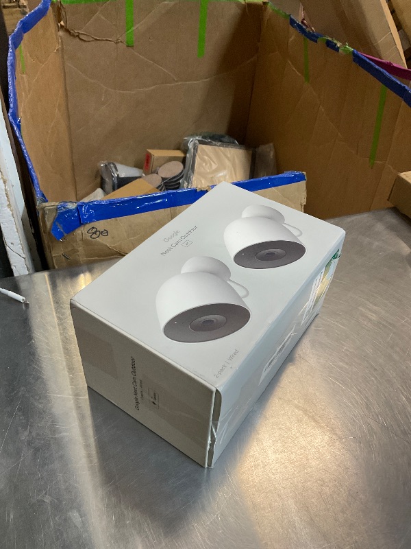 View 3 of Google Nest Cam Outdoor (Wired, 2nd Gen) - Security Camera - Snow - 2 Pack