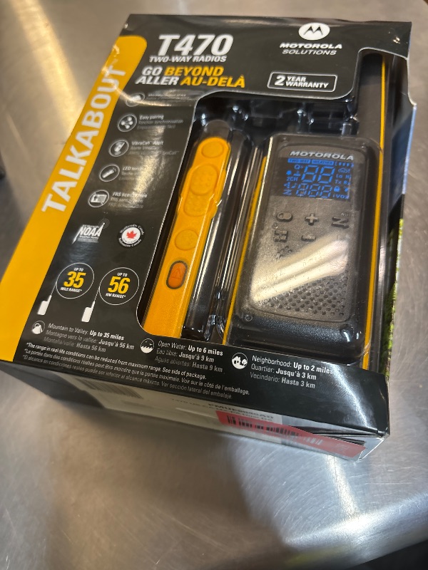 View 2 of Motorola Solutions T470 Two-Way Radio Black W/Yellow Rechargeable Two Pack