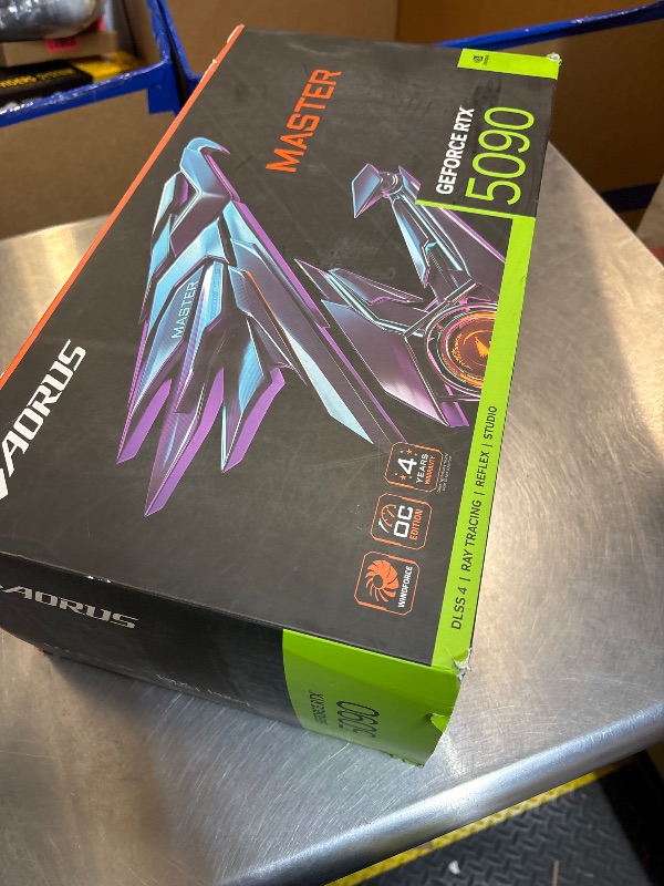 Photo 1 of GIGABYTE AORUS GeForce RTX 5090 Master 32G Graphics Card, by NVIDIA, WINDFORCE Cooling System, DisplayPort & HDMI - Video Output Interface, 32GB 512-bit GDDR7, GV-N5090AORUS M-32GD Video Cardo