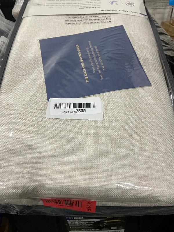 View 2 of 100% Blackout Shield Linen Textured Curtains