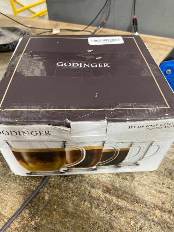 View 3 of **ONE MISSING** Godinger Coffee Mugs, Clear Glass Coffee Cups,10oz Set of 4, Made in Italy