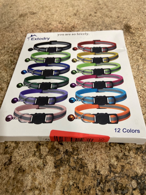View 2 of 12 Pack Reflective-Breakaway Cat Collars with Bells,Safety Buckle Kitten Collar, with Name Tag, Adjustable,Ideal for Girl Cats Male Cats,Pet Supplies,Stuff,Accessories(12 Colors & 2 ID Tags)