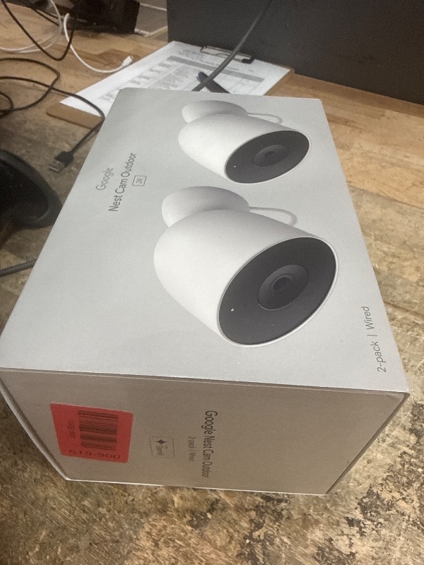 View 2 of ***SEE NOTES ***Google Nest Cam Outdoor (Wired, 2nd Gen) - Security Camera - Snow - 2 Pack