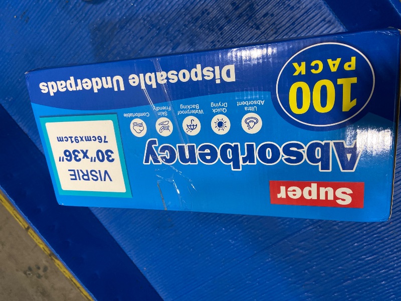 View 1 of 100 pack DISPOSABLE UNDERPADS 30X36