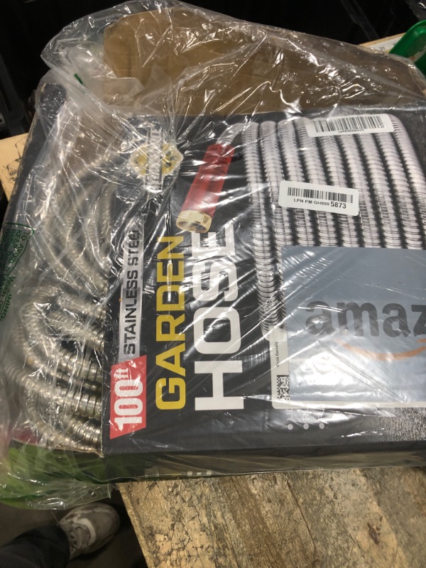 View 2 of *****MINOR DAMAGED , PARTS ONLY ****HydroPro Stainless Steel Water Hose | 100ft Red