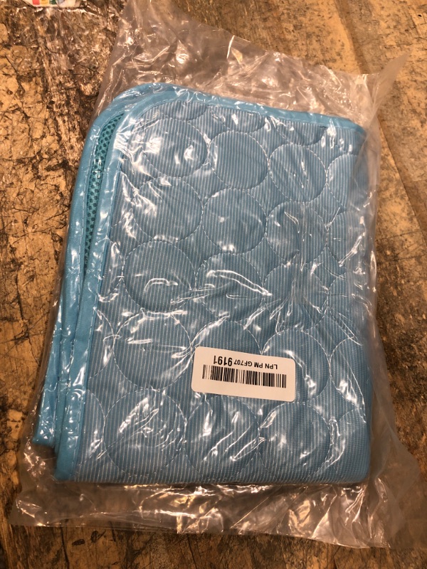 View 2 of **size small**Dog Cooling Mat for Large Dogs,Washable Self Cooling Pet Pad with Non Slip Bottom,Portable Ice Silk Cooling Bed for SMALL Dogs,Foldable Cooling Blanket for Indoor Outdoor Crate Use(Blue,S?