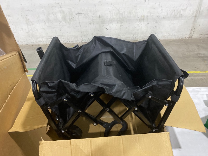 View 3 of 100KG Collapsible Folding Wagon Cart with 360° Rotatable Wheels - Small