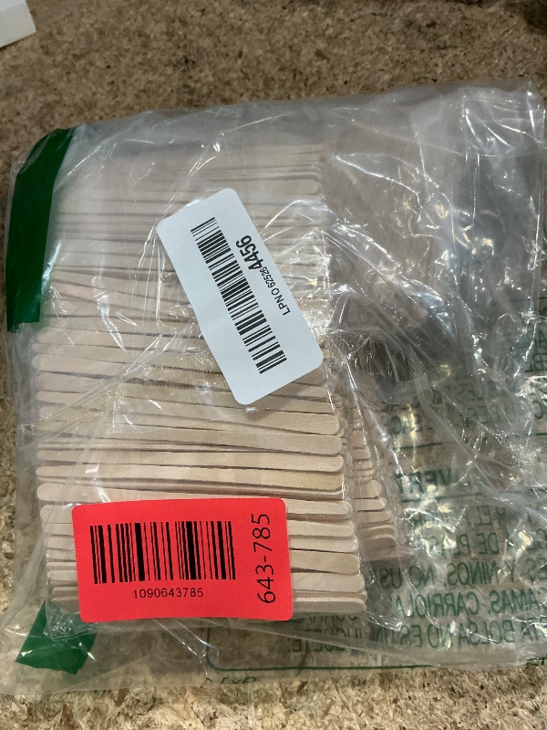View 2 of 1200 Pack Wooden Waxing Sticks, Small Wax Spatulas Applicator Sticks