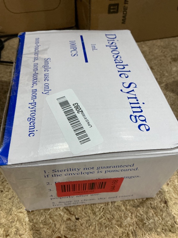 View 2 of 100 Pack 1ml 25Ga Plastic Syringe with Measurement for Scientific Labs, Industrial Dispensing Animal and Pet Supplies, Disposable Individually Wrapped (100, 1ml 25Ga)