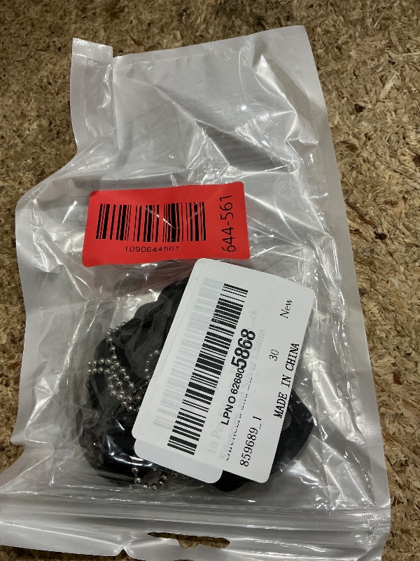 View 2 of 10 Pcs Silicone Dog Tag Silencer with 2 Chains, Tag Silencer for Dog Collar, Black Silencers and Silver Chains