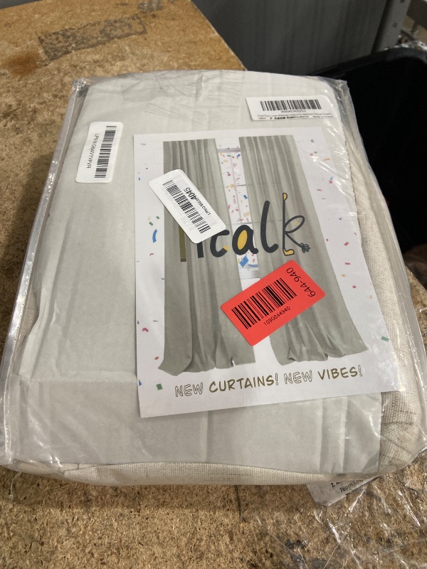 View 2 of 100% Blackout Curtains 84 Inch Length 2 Panels Set Neutral Boho Linen Farmhouse for Bedroom Windows Living Room Darkening Thermal Insulated Drapes Natural Cream Ivory 7ft Long Back Tab Pleated Pocket