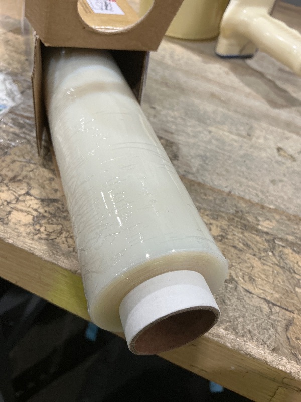 View 3 of 100% Compostable Plastic Wrap Dispenser With Slide Cutter 12 inch Food Service Cling Film Wrap Roll - 12" x 360 Ft ECO friendly Food Wrap(The Slide Cutter stored in The Inner core of The roll)