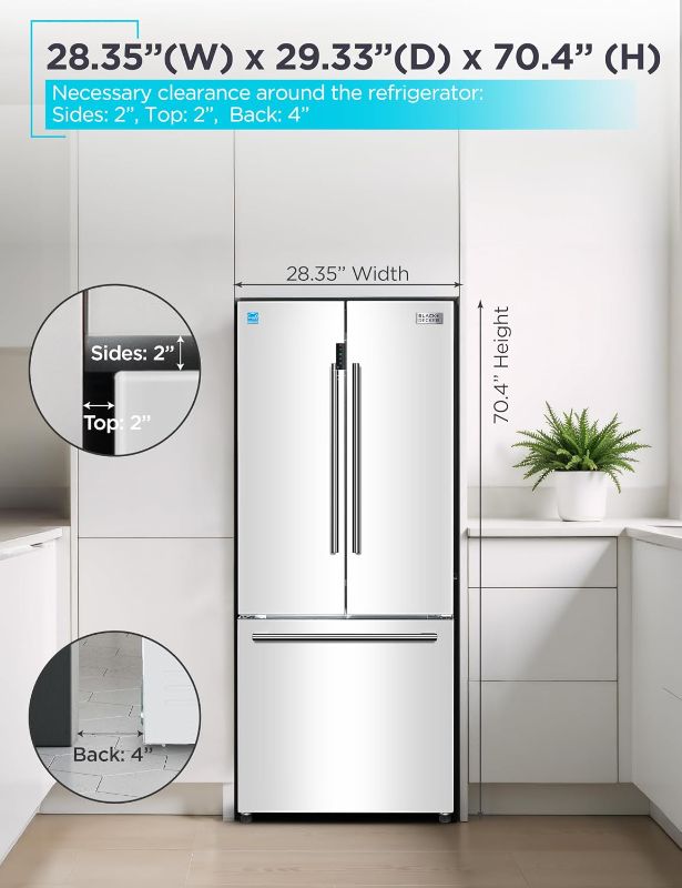 Photo 1 of BLACK+DECKER 16 Cu. Ft. French Door Refrigerator, Built-in Ice Maker, White------DOES NOT WORK NEEDS FREON