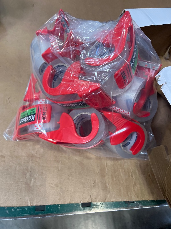 View 2 of Keebor Packing Tape with Dispenser, 12 Rolls, 2" x 32.8 yd