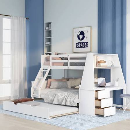 Photo 1 of twin full bunk bed with trundle
