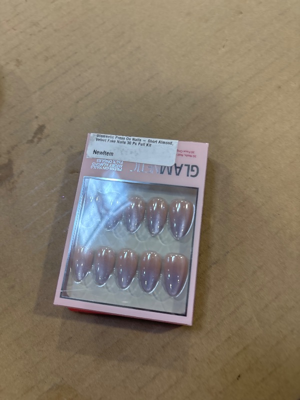 Photo 1 of Glamnetic Press On Nails - Short Almond, Velvet Fake Nails 30 Pc Full Kit