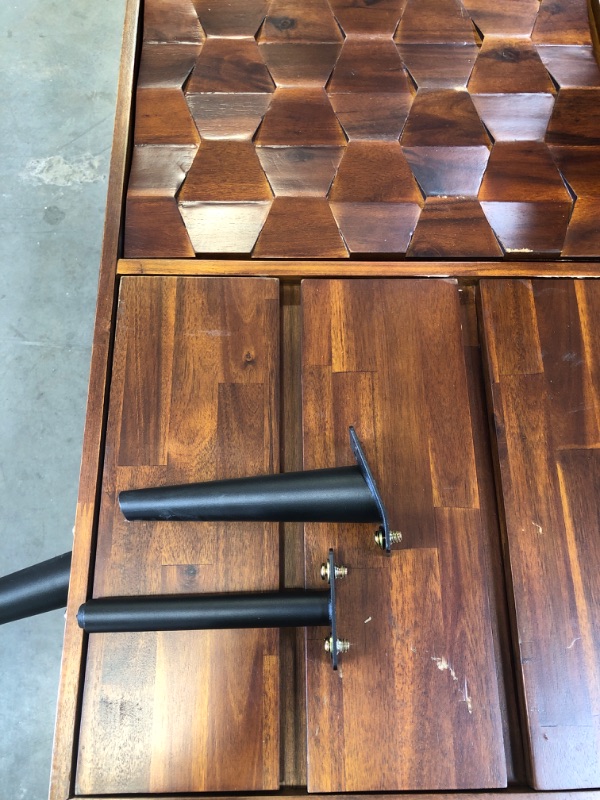 Photo 1 of Sideboard Georgina Solid Wood 2 Doors & 3 Drawers, 61'' Mid Century Modern Cabinet With Geometric Pattern For Kitchen, Dining, Living Room (Damage to mount points and minimal scuffs)