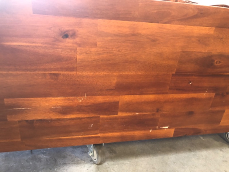 Photo 1 of Sideboard Georgina Solid Wood 2 Doors & 3 Drawers, 61'' Mid Century Modern Cabinet With Geometric Pattern For Kitchen, Dining, Living Room (Damage to mount points and minimal scuffs)