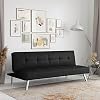 Photo 1 of Serta® Rane Futon Sofa Bed 66.1", 3-in-1 Convertible Couch Sleeper for Small Spaces, Tufted Back, Twin Size Guest Bed, Black Woven Fabric