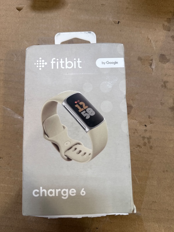 View 2 of Google Fitbit Charge 6 - Fitness Tracker - Porcelain/Silver