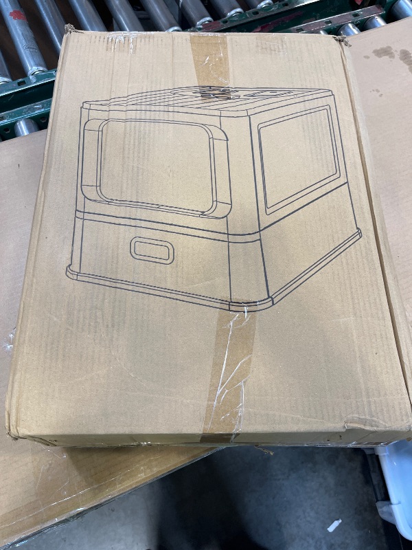 View 2 of GOYJOY Enclosed Stainless Steel Cat Litter Box