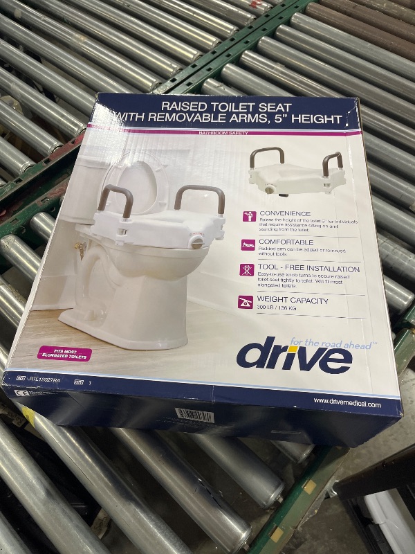 View 2 of Drive Medical Raised Toilet Seat with Handles
