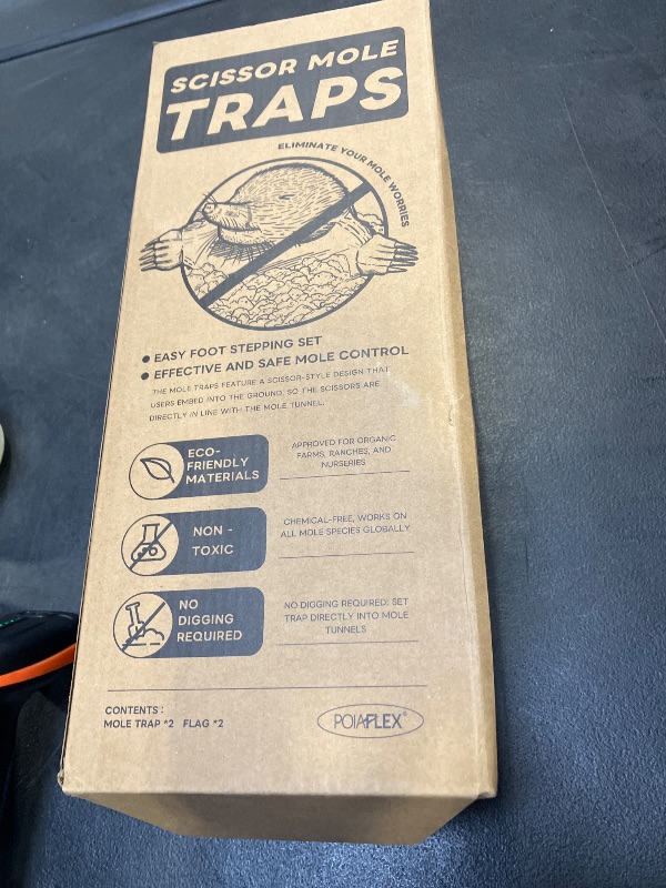 Photo 1 of Mole Trap Scissor 2 Pack, Polaflex Mole Traps for Lawns, Step-Set