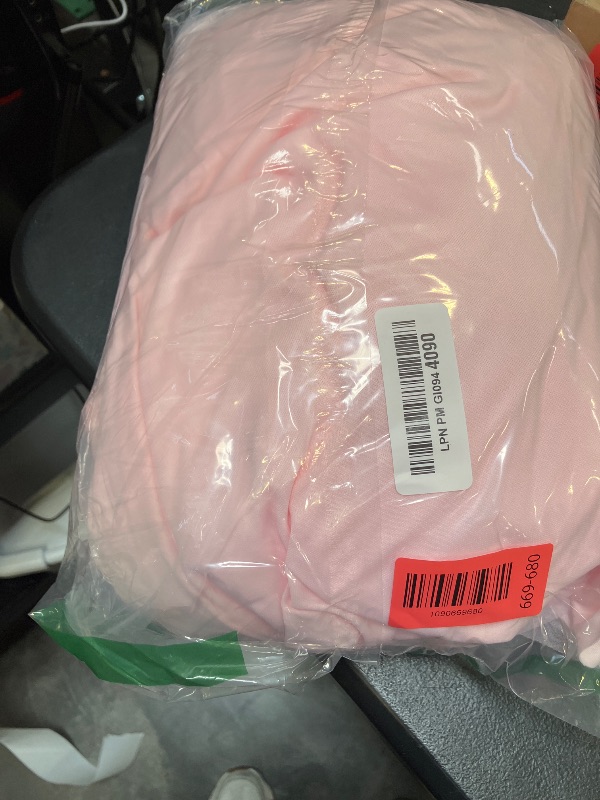 View 2 of Wish Care Pink Tulle Tutu Table Skirt for 6 Foot Rectangle Tables