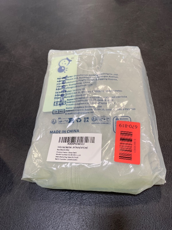 View 2 of Yoofoss Long Sleeve Sleep Sack 12-18 Months