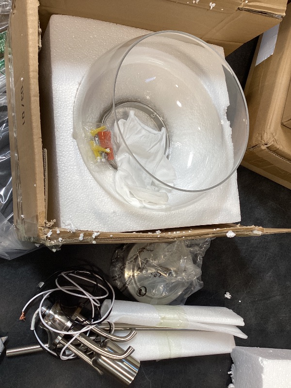 View 2 of UnicozoHome Brushed Nickel Pendant Light - 10" Clear Glass
