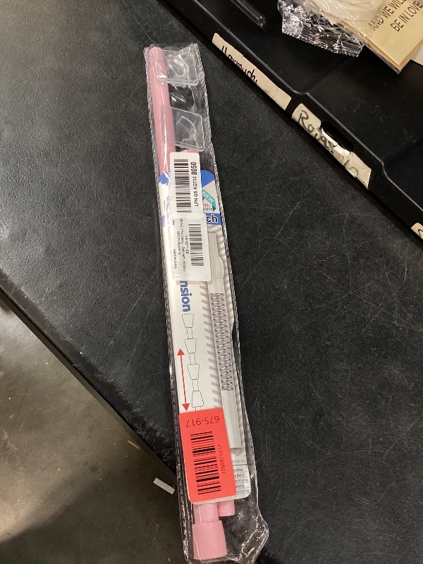 View 2 of MEXAU 1Pack Spring Tension Curtain Rod 26-39 inch Pink Small Tension Rod