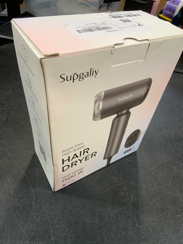 View 3 of SUPGALIY Dual Voltage Travel Hair Dryer - Black