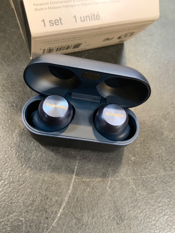 Photo 1 of Technics Reference Class Hi-Fi Wireless Ear Buds, Dolby Atmos with Head Tracking, Adaptive Noise Cancelling, 3 Device Multipoint, 10-Hr Battery, Wireless Charging, Improved Fit, EAH-AZ100-A(Blue)