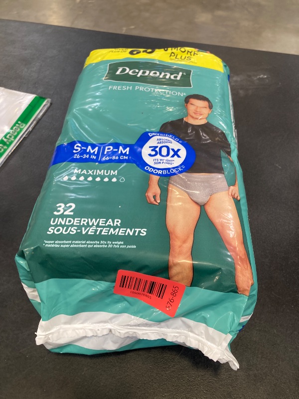 Photo 1 of Depend Fresh Protection Men's Incontinence Underwear, S/M, 32 Count