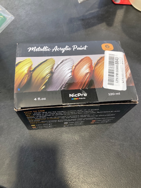 Photo 1 of Nicpro Metallic Acrylic Paint Set - 6 Colors