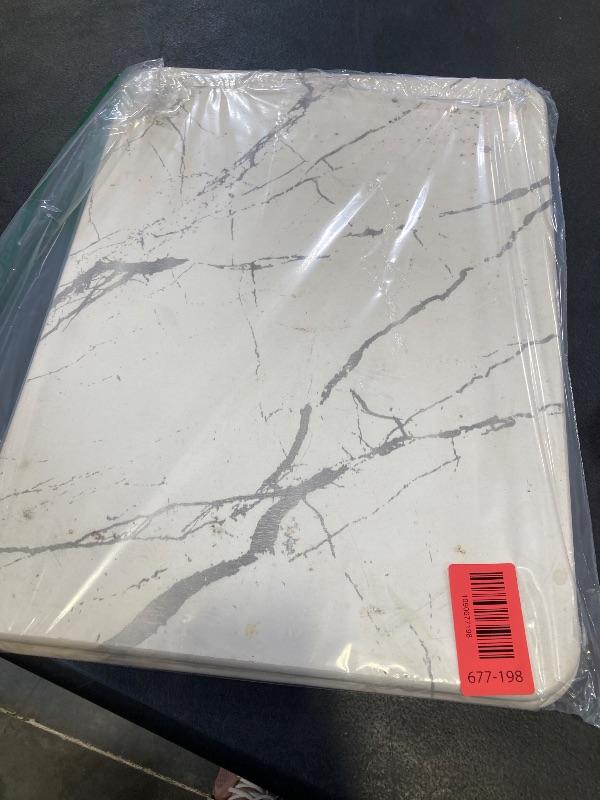 Photo 1 of WALL QMER 2 Pack Stone Dish Drying Mat - White-Marble