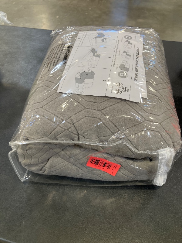 Photo 1 of VANSOFY Stretch Recliner Slipcover - Light Gray, 3 Seater