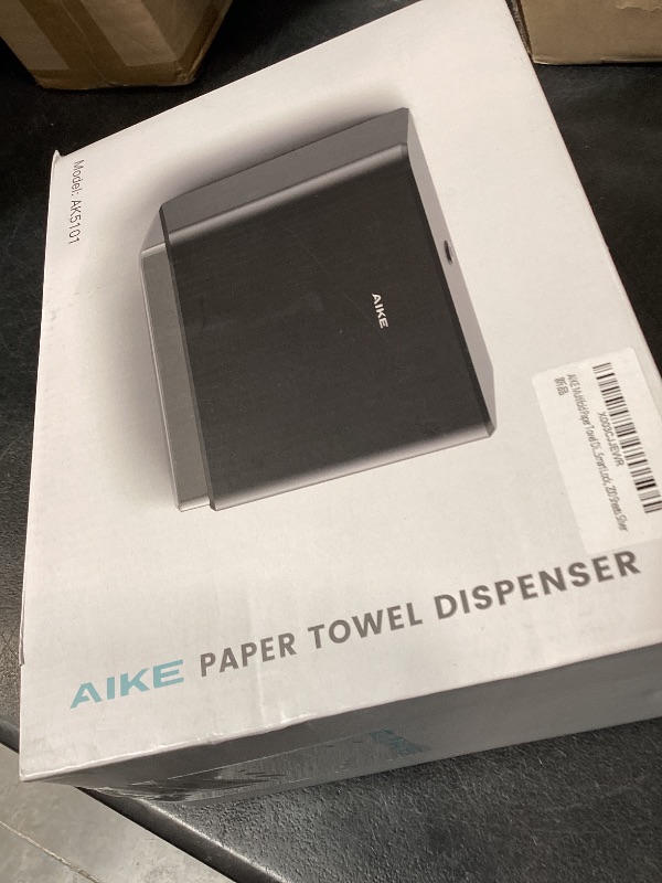 Photo 1 of AIKE 200 Sheets Wall Mount Paper Towel Dispenser,Fit Multifold Paper,Silver