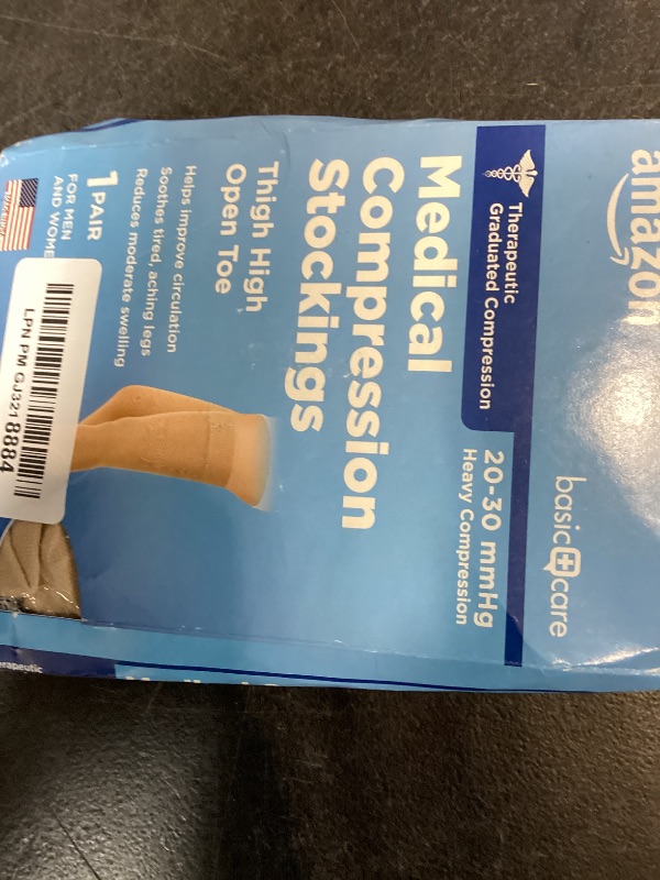 Photo 1 of Amazon Basics Medical Compression Stockings, Beige, 2X-Large