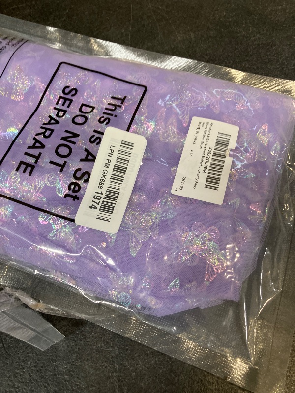 View 2 of Remagr Butterfly Table Runner, Purple Gradient Mesh, 9.8 Ft