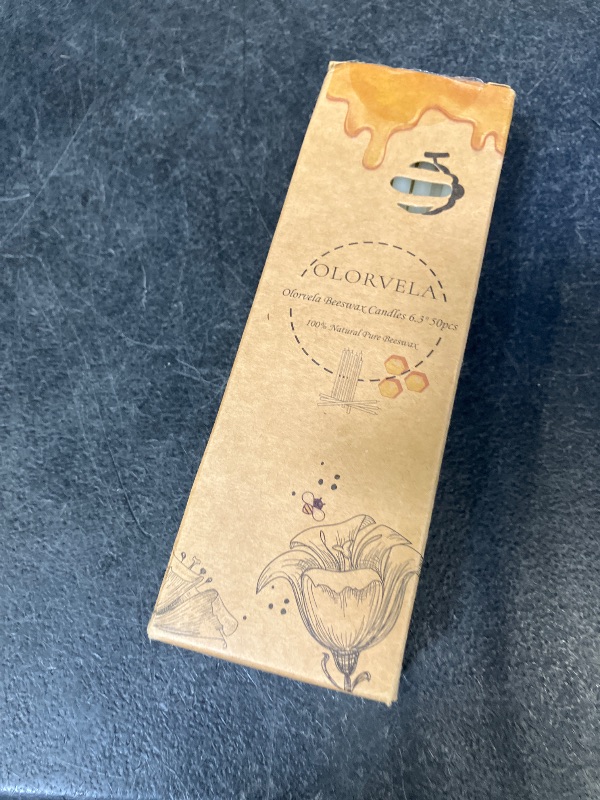 Photo 1 of olorvela White Beeswax Taper Candles, 50 Pack, 6.3 Inch