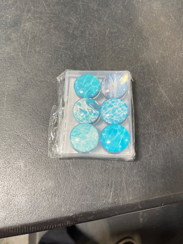 Photo 1 of FINDMAG 12 Pack Round Glass Refrigerator Magnets, Ocean Color