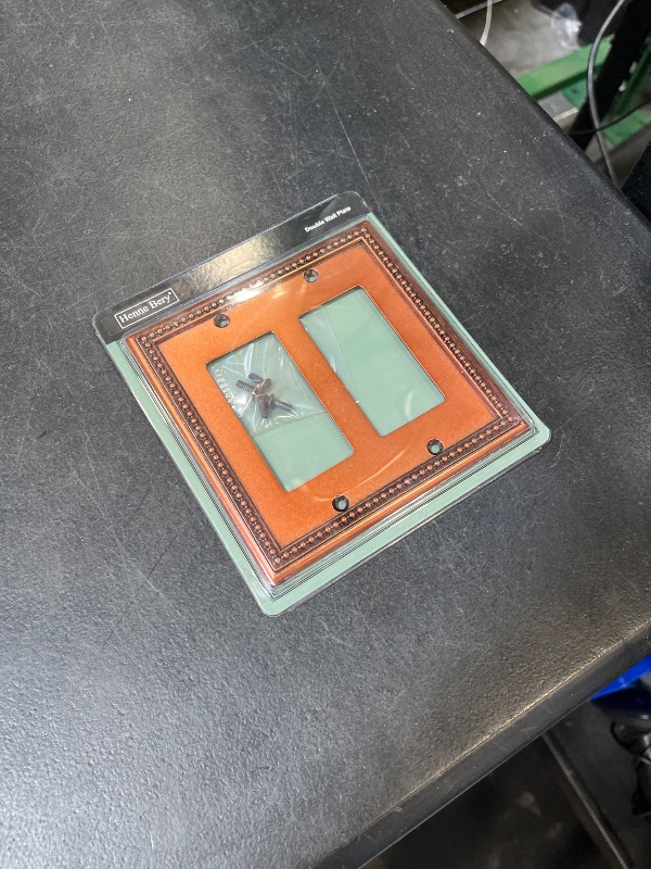 Photo 1 of Henne Bery Double Decorator Wall Plate, Sponged Copper
