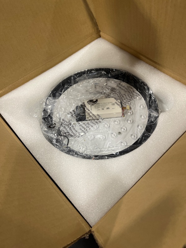 Photo 1 of PIOUTNF 12-Inch Alabaster Flush-Mount Ceiling Light with Remote, Modern Black Spanish Marble LED Ceiling Light Fixture, ETL Listed, Stepless Dimmable 2700K–5000K with Memory for Bedrooms and Hallways