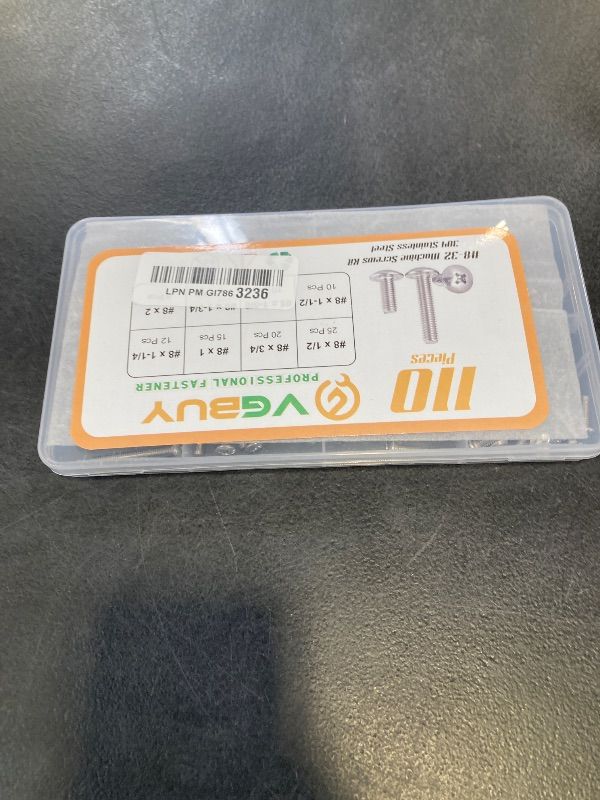 Photo 1 of VGBUY 110Pcs #8-32 Machine Screw Kit